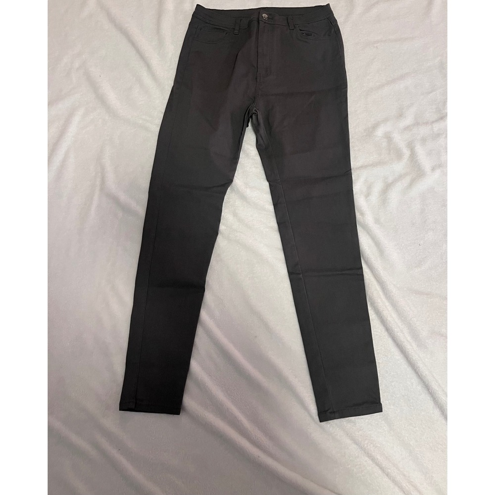 T&Y Fashion Womens Charcoal Gray High Waisted Skinny Stretch Pants Jr 2XL